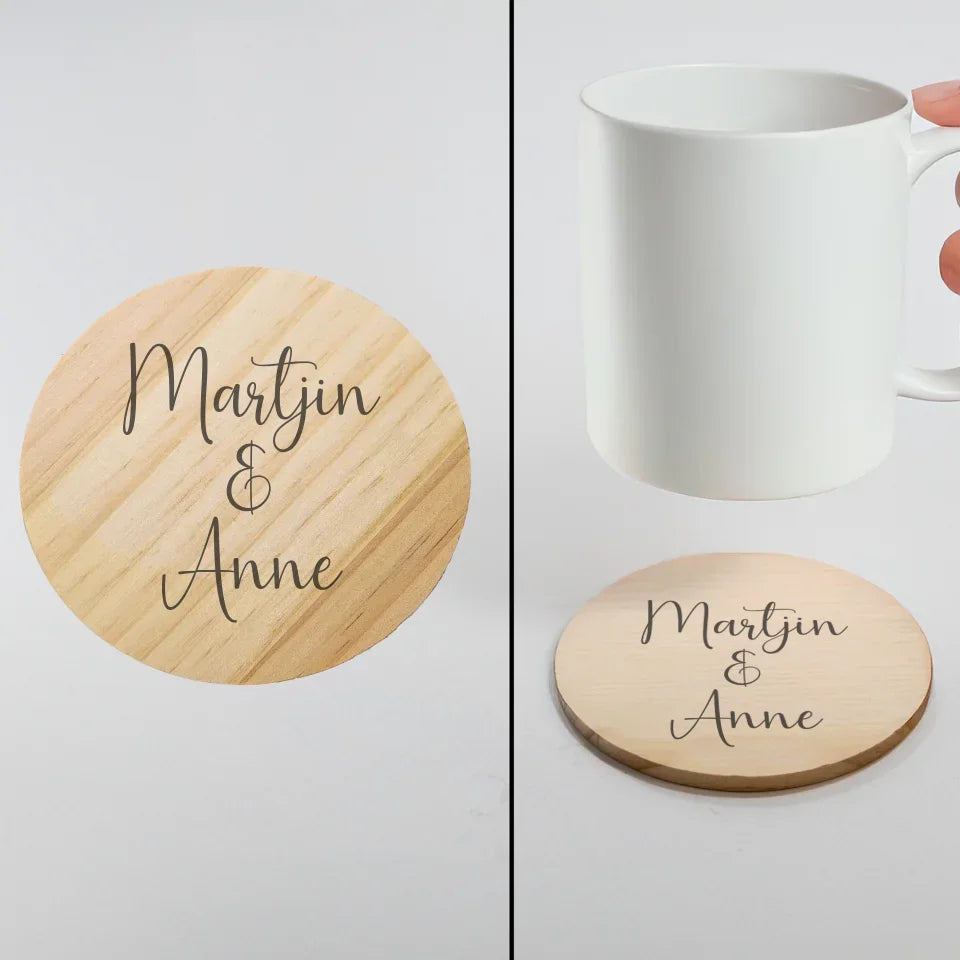 wood coaster with mug 2